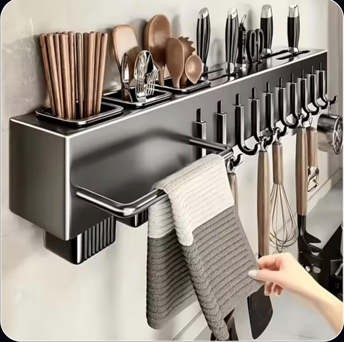 Multi-Functional Wall Mounted Kitchen Storage Rack